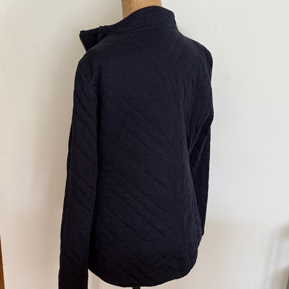 Eileen Fisher sz M Organic cotton Navy  Quilted Moto Jacket great condition - Picture 4 of 8